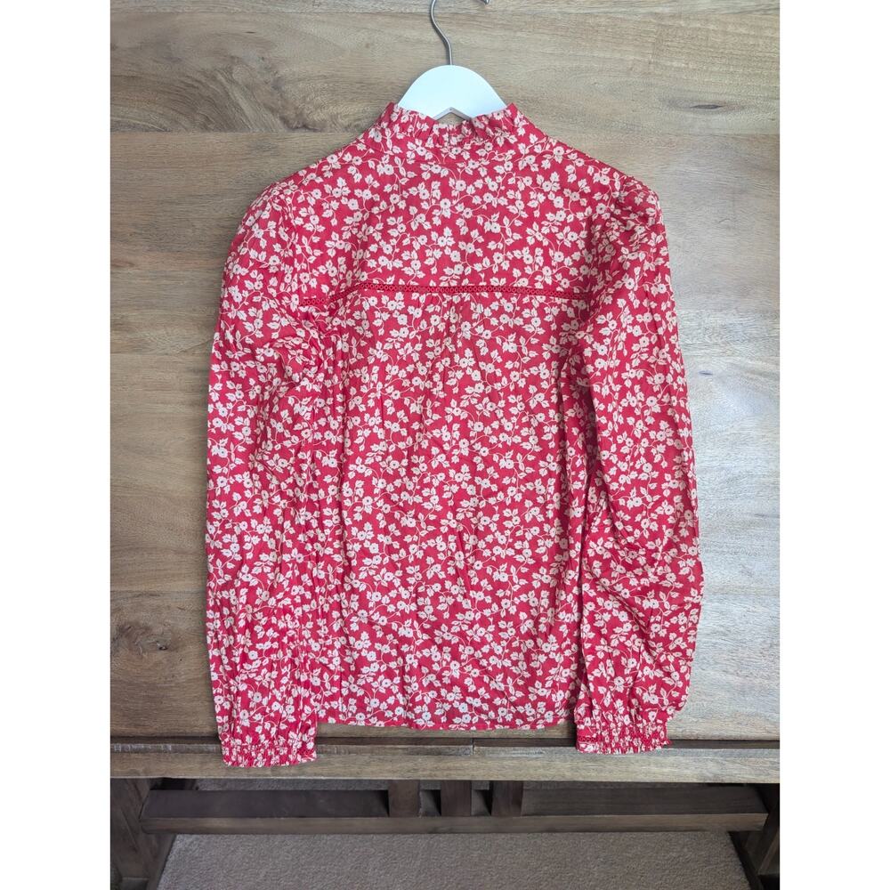 Boden Helena Cotton Top Womens US 4 UK 8 Red White Floral Lace T1907 NWT - Picture 4 of 6